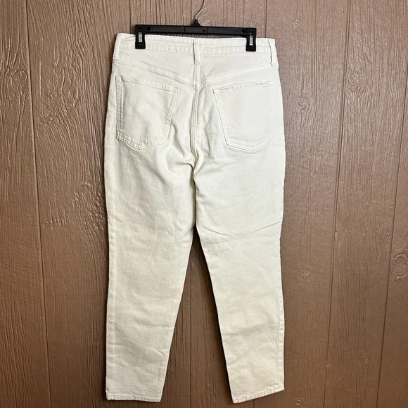 Old Navy High Waisted Button Fly Straight Leg White Denim‎ Jeans Sz 10 Cotton - Picture 6 of 7
